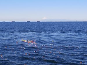 東京湾より富士山を臨む海洋散骨