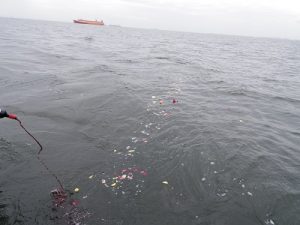 散骨時ワインで献酒