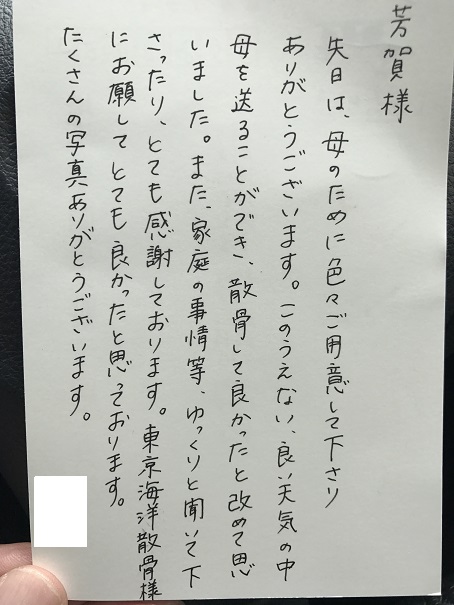 東京湾チャーター散骨の体験談